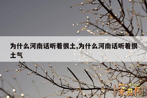 为什么河南话听着很土,为什么河南话听着很土气
