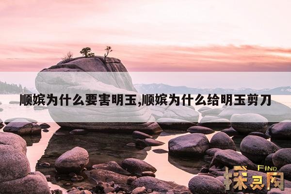 顺嫔为什么要害明玉,顺嫔为什么给明玉剪刀