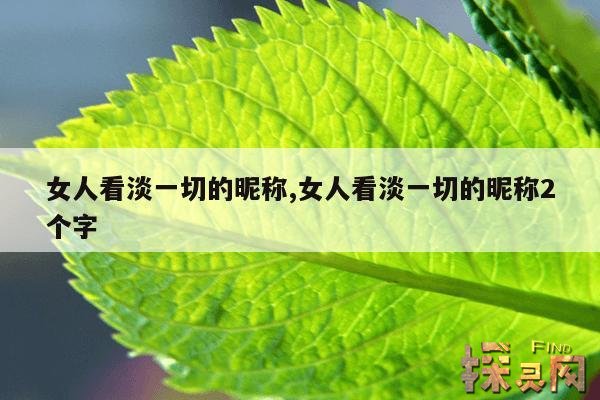女人看淡一切的昵称,女人看淡一切的昵称2个字