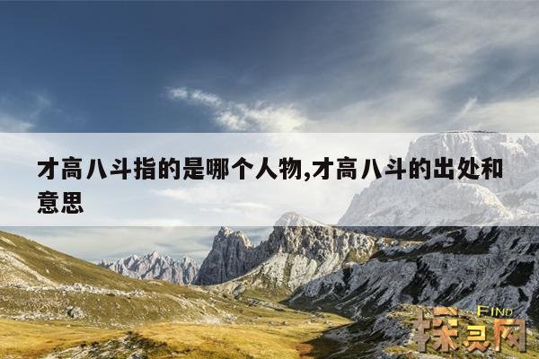才高八斗指的是哪个人物,才高八斗的出处和意思