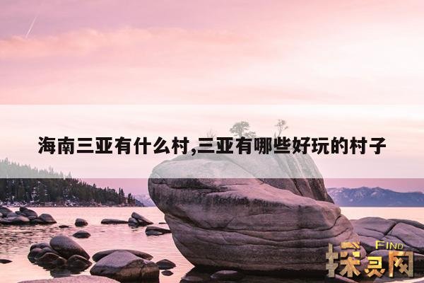 海南三亚有什么村,三亚有哪些好玩的村子