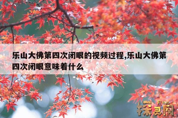 乐山大佛第四次闭眼的视频过程,乐山大佛第四次闭眼意味着什么