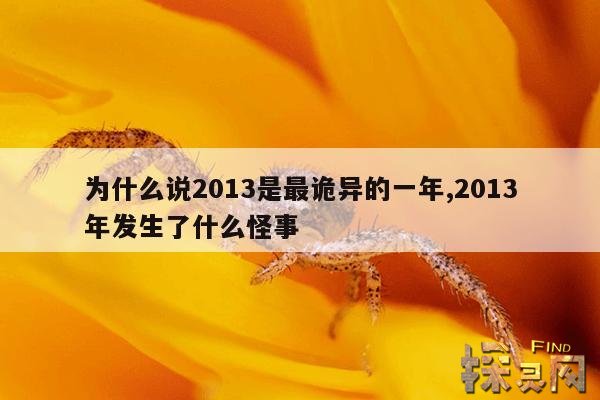 为什么说2013是最诡异的一年,2013年发生了什么怪事
