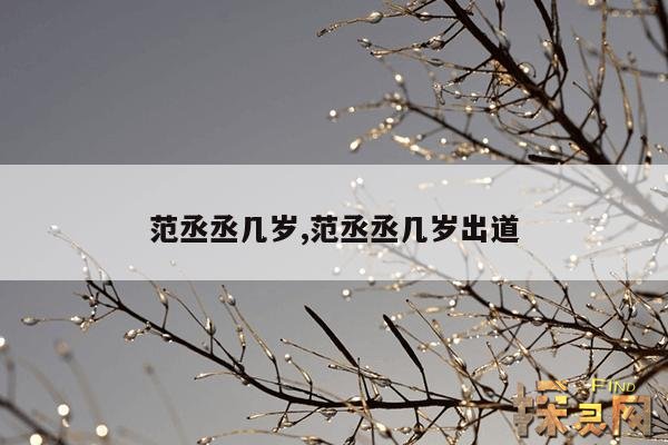 范丞丞几岁,范丞丞几岁出道