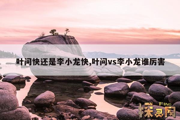 叶问快还是李小龙快,叶问vs李小龙谁厉害