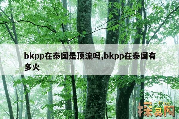 bkpp在泰国是顶流吗,bkpp在泰国有多火