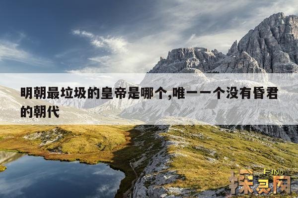 明朝最垃圾的皇帝是哪个,唯一一个没有昏君的朝代
