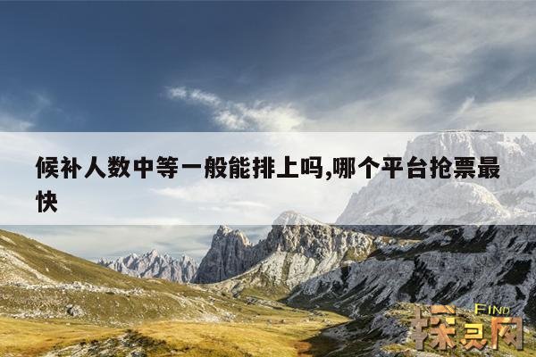 候补人数中等一般能排上吗,哪个平台抢票最快