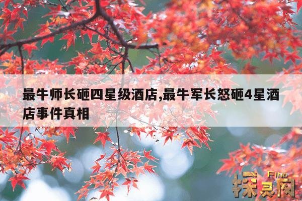 最牛师长砸四星级酒店,最牛军长怒砸4星酒店事件真相