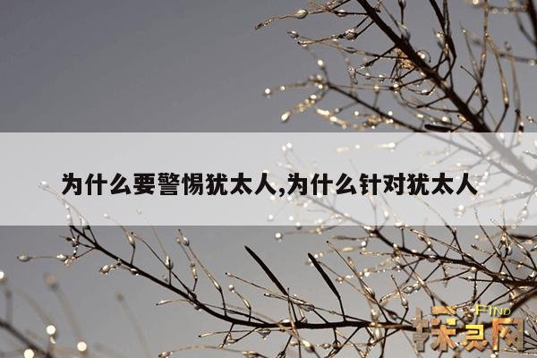 为什么要警惕犹太人,为什么针对犹太人