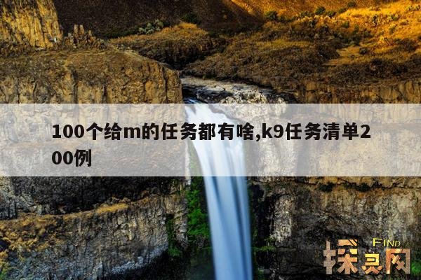 100个给m的任务都有啥,k9任务清单200例
