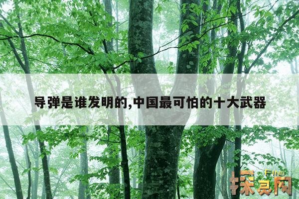导弹是谁发明的,中国最可怕的十大武器