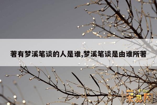 著有梦溪笔谈的人是谁,梦溪笔谈是由谁所著