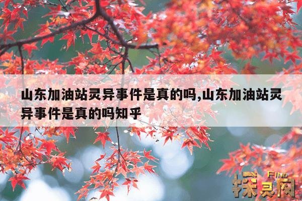 山东加油站灵异事件是真的吗,山东加油站灵异事件是真的吗知乎