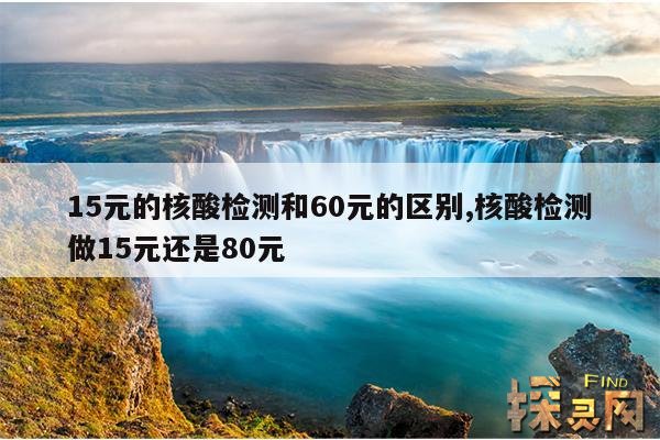 15元的核酸检测和60元的区别,核酸检测做15元还是80元