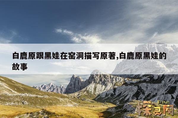 白鹿原跟黑娃在窑洞描写原著,白鹿原黑娃的故事