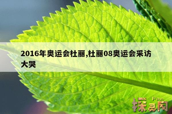 2016年奥运会杜丽,杜丽08奥运会采访大哭
