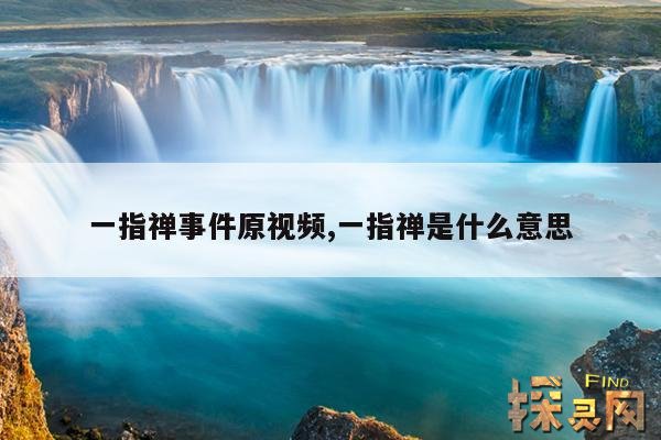 一指禅事件原视频,一指禅是什么意思