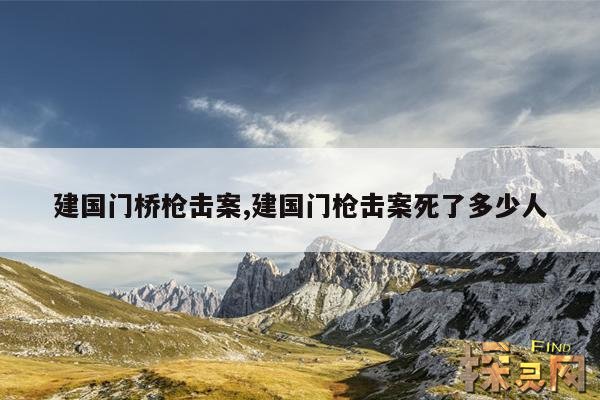 建国门桥枪击案,建国门枪击案死了多少人