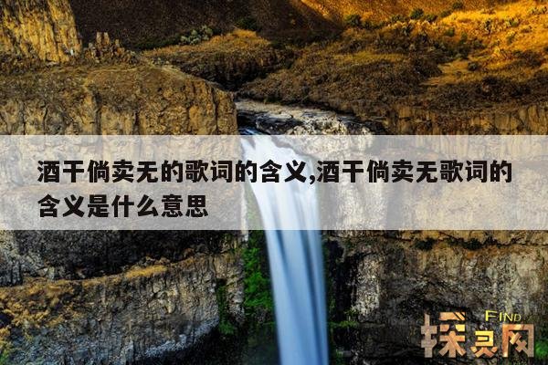 酒干倘卖无的歌词的含义,酒干倘卖无歌词的含义是什么意思