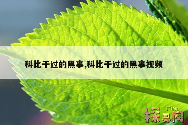 科比干过的黑事,科比干过的黑事视频